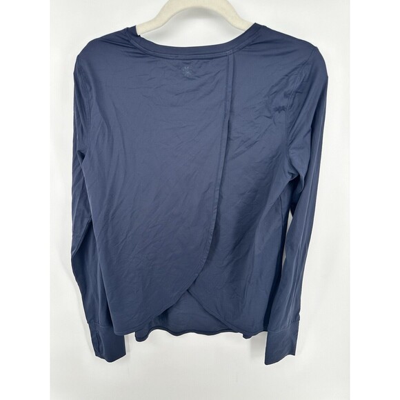 Athleta Womens size S Blue Sunlover Top Tulip Back Thumbhole Long Sleeve - Picture 2 of 4